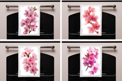 Floral Towel Designs, Watercolor Sakura Towel Sublimation Product Image 2