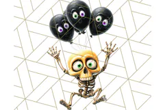 Quirky Skeleton Clipart PNG, Funny Halloween Bones Art Product Image 2