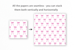 Pink Ribbon Bow Seamless Pattern, Digital Paper Product Image 2