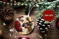 Santa Claus Ornament Design, Santa Claus Sublimation Designs Product Image 2
