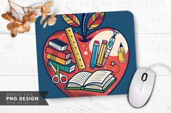 Funky Apple and Vibrant Learning Tools Mouse Pad PNG Product Image 1