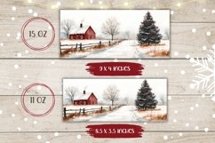 Christmas Village Mug Wrap, Christmas Tree Mug Design Product Image 2