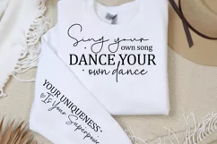 Sing your own song dance your own dance Sleeve SVG PNG Product Image 2