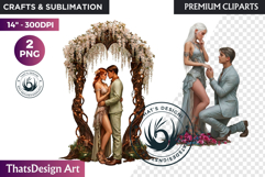 Romantic Couple Fantasy Bride Graphics valentines day png Product Image 1
