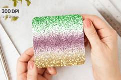 Green Gold and Pink Glitter Square Coaster PNG Sublimation D Product Image 1