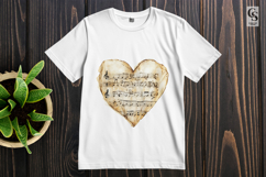 Vintage Music Sheet Heart Clipart Sublimation PNG Product Image 2