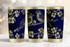 Tumbler laser svg|20oz Tumbler Birds on branches wrap Product Image 3