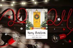 Merry Christmas Greeting Card, Christmas Door Cards Product Image 2