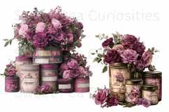 Ephemera, Flowers, Shabby Chic , PNG, Junk Journal, Clipart Product Image 2
