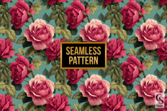 Vintage Red Roses Digital Paper Product Image 2