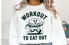 Workout to eat out svg Design | Svg Cut Files | Shirt Svg Product Image 1