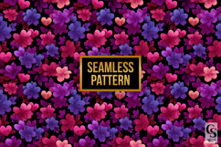 Colorful hearts &amp; Flowers Digital Paper Pattern Product Image 2
