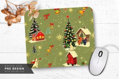 Nostalgic Vintage Christmas Cards Mouse Pad PNG Design Product Image 1