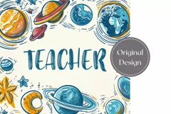 School Teacher Tumbler Wrap, Science Tumbler Sublimation PNG Product Image 2