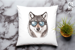 Cool Wolf Sunglasses Clipart PNG Product Image 2