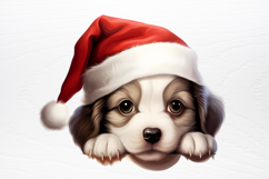 Christmas Peeking Dogs Clipart PNG Product Image 2