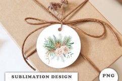 Watercolor Christmas bouquet sublimation Product Image 2