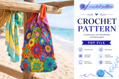 Floral Motif Crochet Tote Bag Pattern PDF Product Image 2