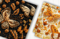 Embroidery Butterfly Digital Paper Product Image 2