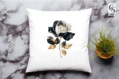 Black Gold Rose Flower Clipart Sublimation PNG Product Image 3