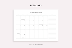 2028 Monthly Calendar with Holidays &amp; Notes, Printable Product Image 2