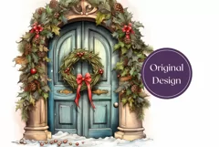 Watercolor Christmas Tumbler Wrap Sublimation, Christmas PNG Product Image 2