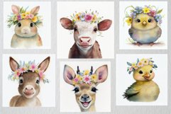 Watercolor baby animals digital scrapbook paper Product Image 2