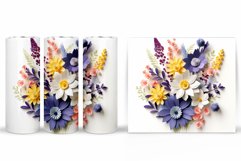 3D Flowers Tumbler Design. Flowers Tumbler Sublimation Product Image 2