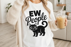 Ew People Cat Svg, Funny Sarcastic Cat Svg, Introvert Svg. Product Image 3