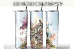 Watercolor Flowers 20 oz Skinny Tumbler Wrap Product Image 1
