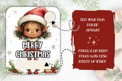 Cartoon Christmas Elf Money Card, Christmas Gift Card Product Image 2