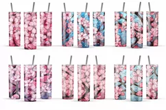 Cherry blossom skinny tumbler sublimation designs PNG Product Image 2