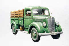 Vintage Green Christmas Clipart PNG Product Image 2