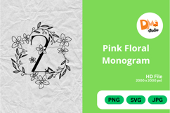 Pink Floral Monogram Product Image 1