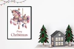 Pink Christmas Horse Greeting Card Printable Product Image 2