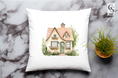 Cute Floral Cottage House Clipart Sublimation PNG Product Image 2