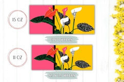 Pop Art Flowers Mug Wrap, Floral Mug Sublimation Design Product Image 2