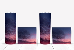 Sunset Tumbler Wrap, Glitter Sky Tumbler Sublimation Product Image 2