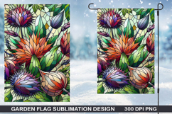 Flowers Garden Flag Sublimation| Autumn Garden Flag PNG Product Image 1