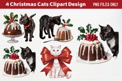 Christmas Cats Clipart PNG Product Image 1