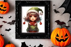 Christmas Elf Watercolor Clipart, Christmas PNG Product Image 2