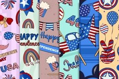 4th of July Patriotic Doodle Digital Paper Collection Product Image 3