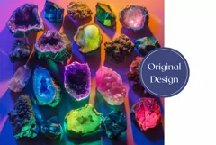 Gemstones Tumbler Wrap Design, Neon Tumbler Template Product Image 2