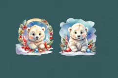 Christmas Polar Bears cliparts. PNG sublimation Product Image 2