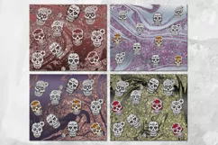 Halloween Skulls | 8 Skinny tumbler sublimation designs, JPG Product Image 2