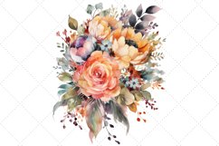 Watercolor Ivory Floral Bouquet Clipart Bundle Product Image 2