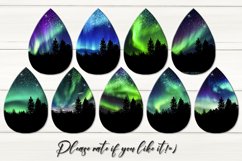 Northern Lights | 9 Teardrop earring Sublimation designs Product Image 2