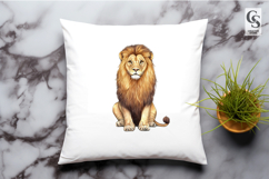 Majestic Lion Watercolor Clipart Sublimation PNG Product Image 3