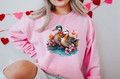 Valentines Day Mandarin Duck Couple, Christmas Clipart Product Image 2