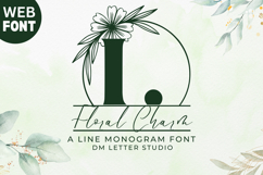 Floral Charm Line Monogram - Delicate Line Floral Monogram Product Image 1